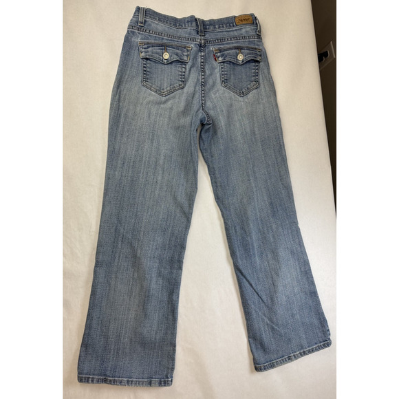 Levi's 512 Perfectly Slimming Bootcut Jeans Light Western Grunge Women's 6 Short - Picture 1 of 14